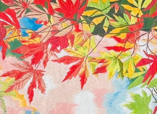 紅葉 | Autumn Leaves (Hand Embroidery Art)