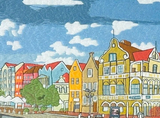 キュラソー島 | Willemstad, Curacao (Hand Embroidery Art)