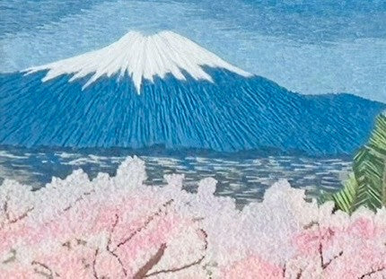 富士山と桜と五重塔